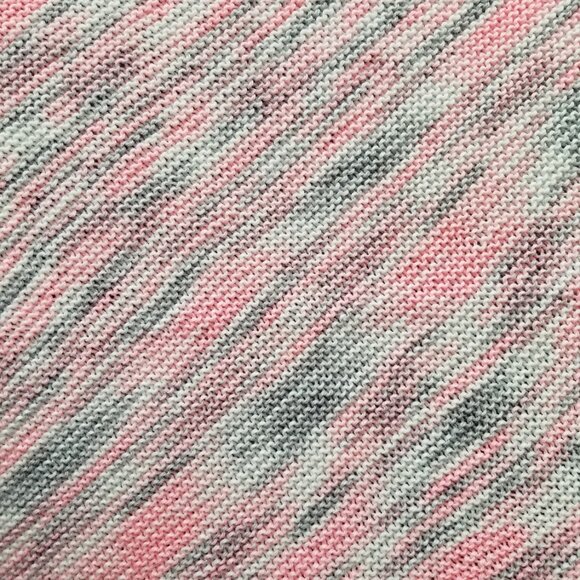 Hand Knit Baby Blanket - Pink, Grey, and White - Picture 2 of 4